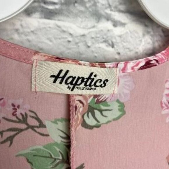 Haptics size Large Pink Satin Floral Oversized Kimono - Picture 7 of 9